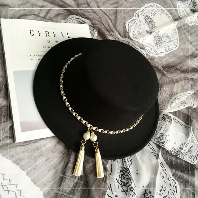 Fashion Solid Color Cloakroom Wardrobe Accessories Ladies Top Hat Black - Shop at LoveMi