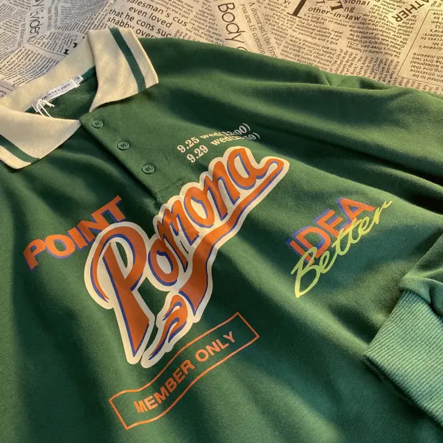 Dark Wings Alphabet Print Crew Neck Fleece Sweatshirt Green - Shop at LoveMi