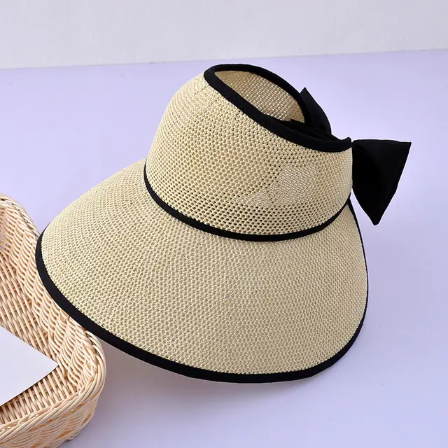 Women's Summer Sunshade Foldable Big Brim Top Hat Beige - Shop at LoveMi