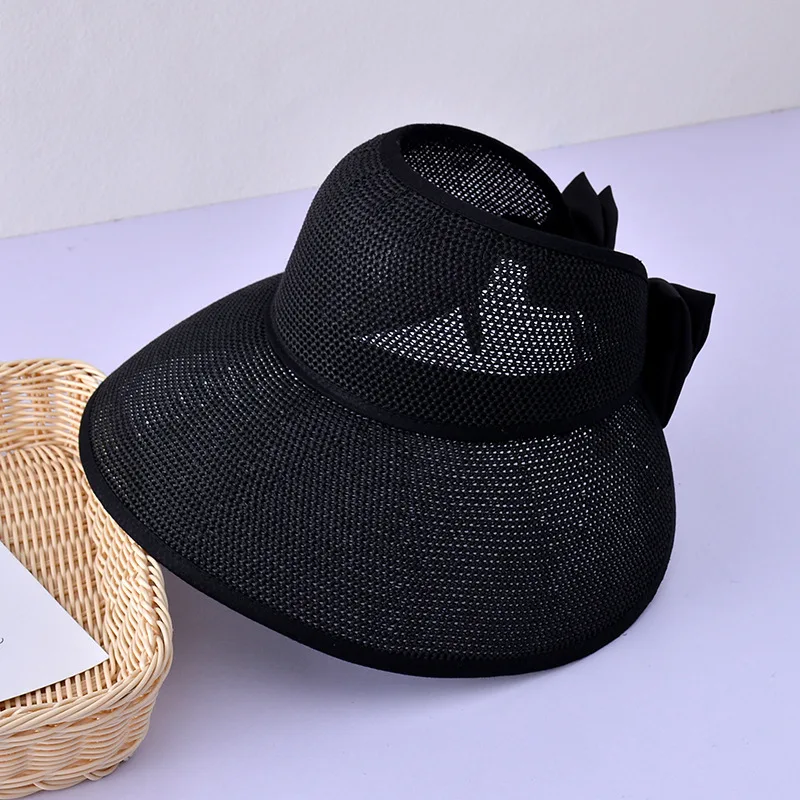 Women's Summer Sunshade Foldable Big Brim Top Hat Black - Shop at LoveMi