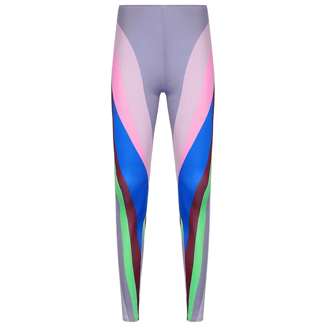 Fashion Casual Sports High Waist Skinny Printed Trousers Green - Shop at LoveMi
