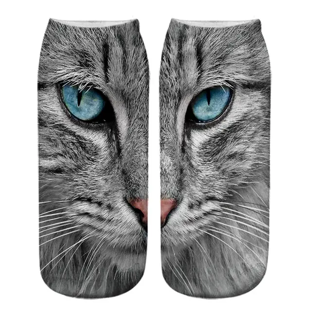 Cat Eye 3D Printing Heat Transfer Short Socks With Packaging - Shop at LoveMi