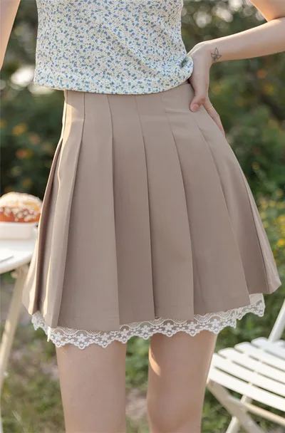 Petite Women's New Pleated Skirt Khaki - Shop at LoveMi