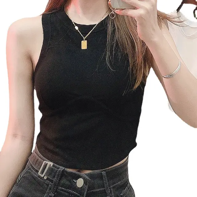 Women's All match Sports Vest With Chest Pad Black - Shop at LoveMi