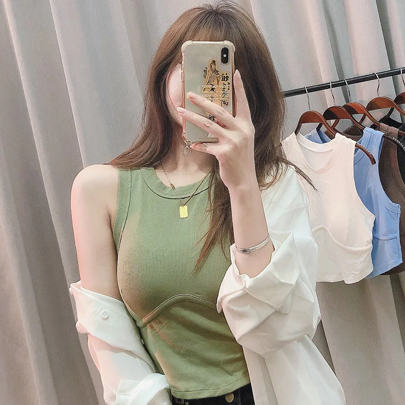 Women's All match Sports Vest With Chest Pad Green - Shop at LoveMi