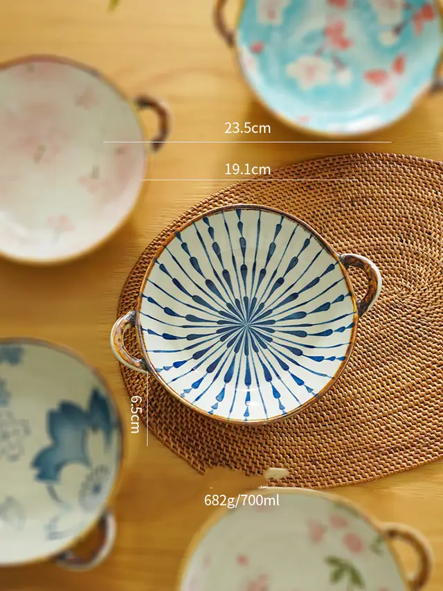 Ceramic Tableware High Value Large Ramen Bowl 7.5Inch Twocolor Line - Shop at LoveMi