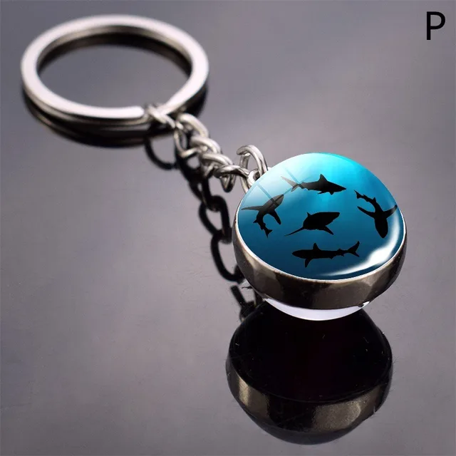 Turtle Shell Starfish Funny Animal Glass Ball Key Ring P - Shop at LoveMi