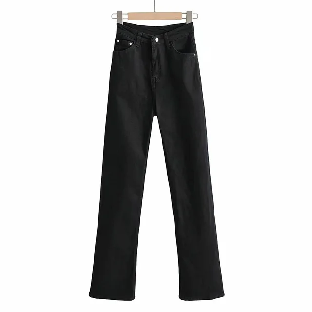European And American Ins Retro Slim Micro Flare Jeans Women Black - Shop at LoveMi