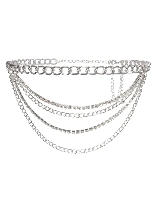 Summer Jewelry Hot Pants Chain Multilayer Chain Gold Fashion Jeans Hip Hop Punk Street Shooting Accessories Waist Chain Women Silver - Shop at LoveMi