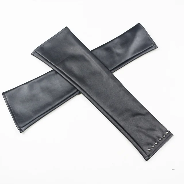 Lengthened Touch Screen Autumn And Winter Leather Liuding Warm PU Gloves With Diced - Shop at LoveMi