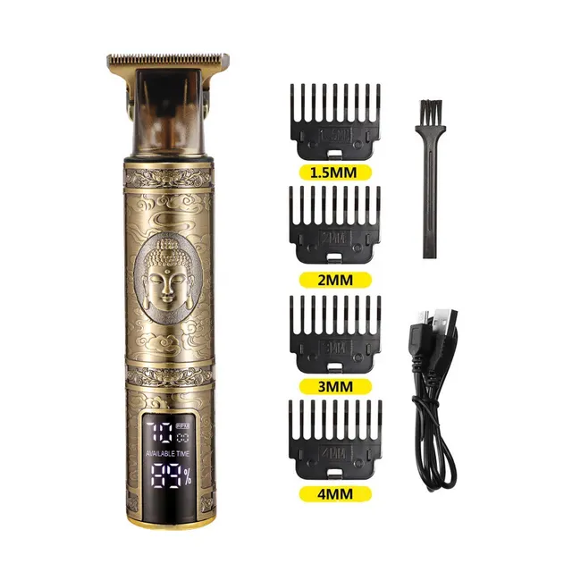 Digital Display Electric Stainless Steel Hair Clipper Buddha Head - Shop at LoveMi