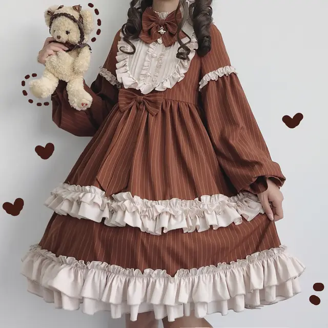 Original Design Soft Girl Lolita Coco Milkshake Dress Caramel Dress - Shop at LoveMi