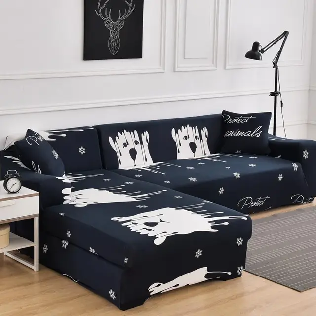 Four Seasons New All Inclusive Elastic Fabric Sofa Cover Dustproof Cream Bear - Shop at LoveMi