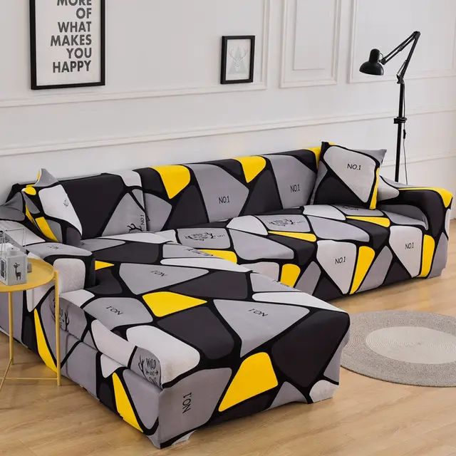 Four Seasons New All Inclusive Elastic Fabric Sofa Cover Dustproof Grey Gold Antlers - Shop at LoveMi