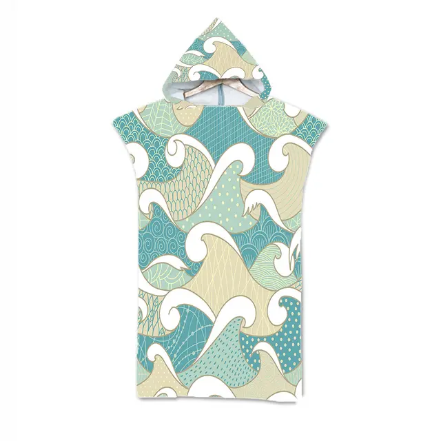 Print Hooded Beach Towel Cape Superfine Fiber 2Color - Shop at LoveMi