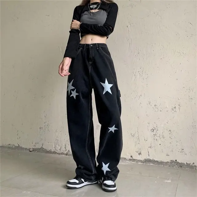 Straight New Korean Version Of The Retro High Waist Wide Leg Dad Long Pants Black - Shop at LoveMi