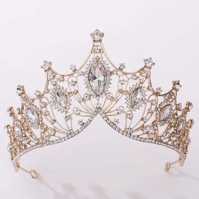 Classic Vintage Bridal Tiara Black Baroque Gold - Shop at LoveMi