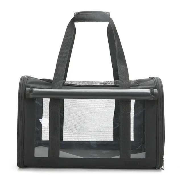 Outdoor Portable Pet Bag Transparent Breathable Foldable Pet Bag Black - Shop at LoveMi