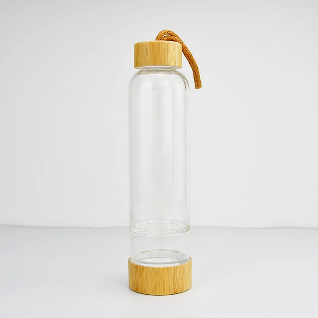 Bamboo Cover Two Capacity Crystal Power Stone Water Cup Bare Cup - Shop at LoveMi