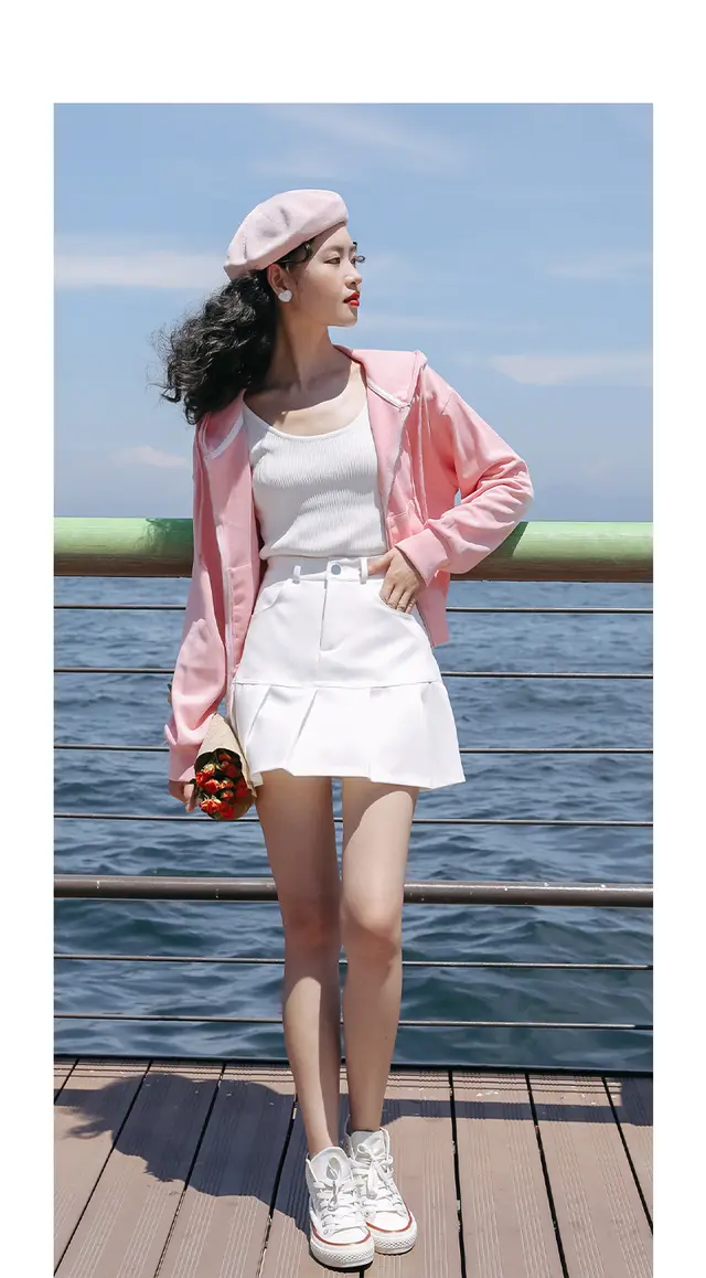 Small Pleated Hip A line Fishtail Skirt White - Shop at LoveMi