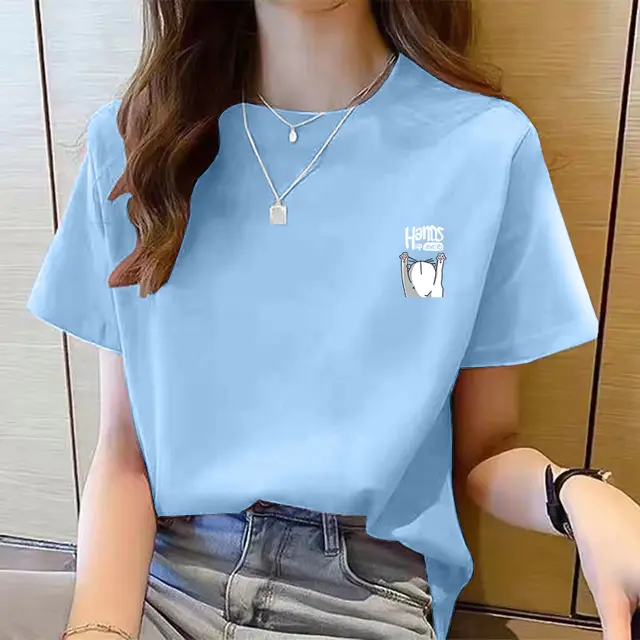 Women's Cute Bear Plus Size Cotton Short Sleeve T shirt 2 Style - Shop at LoveMi