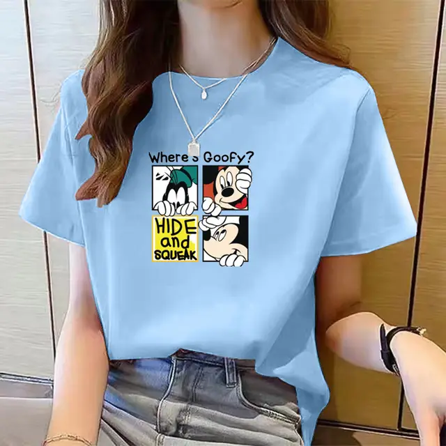 Women's Cute Bear Plus Size Cotton Short Sleeve T shirt 5 Style - Shop at LoveMi