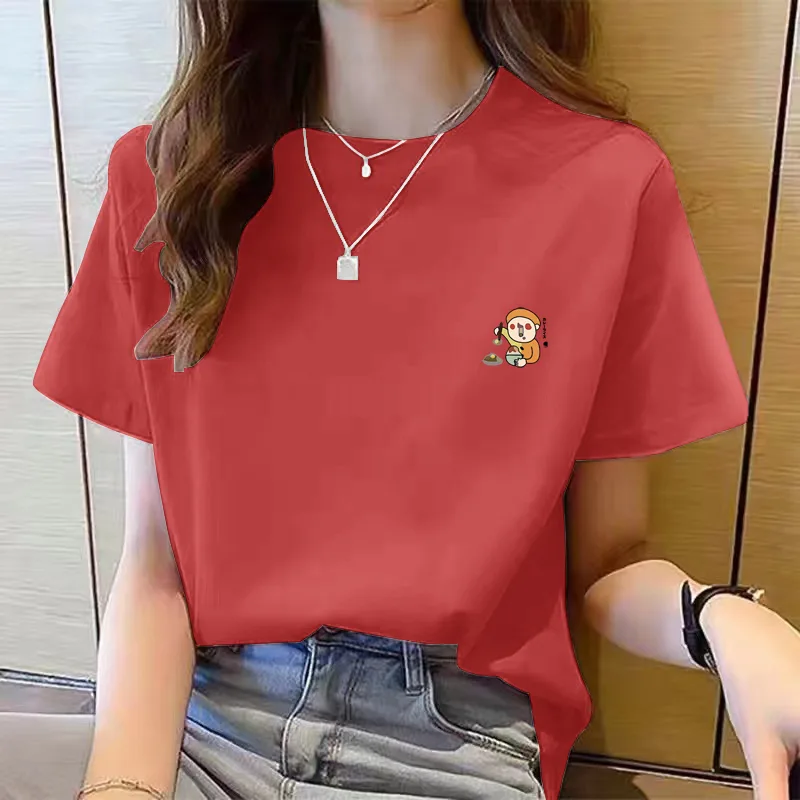 Women's Cute Bear Plus Size Cotton Short Sleeve T shirt 1 Style - Shop at LoveMi