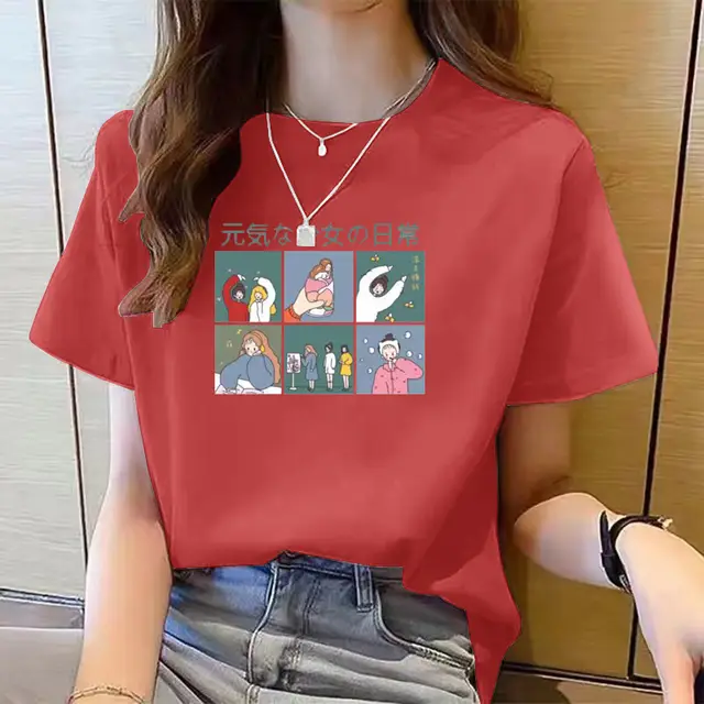 Women's Cute Bear Plus Size Cotton Short Sleeve T shirt 5 Style - Shop at LoveMi