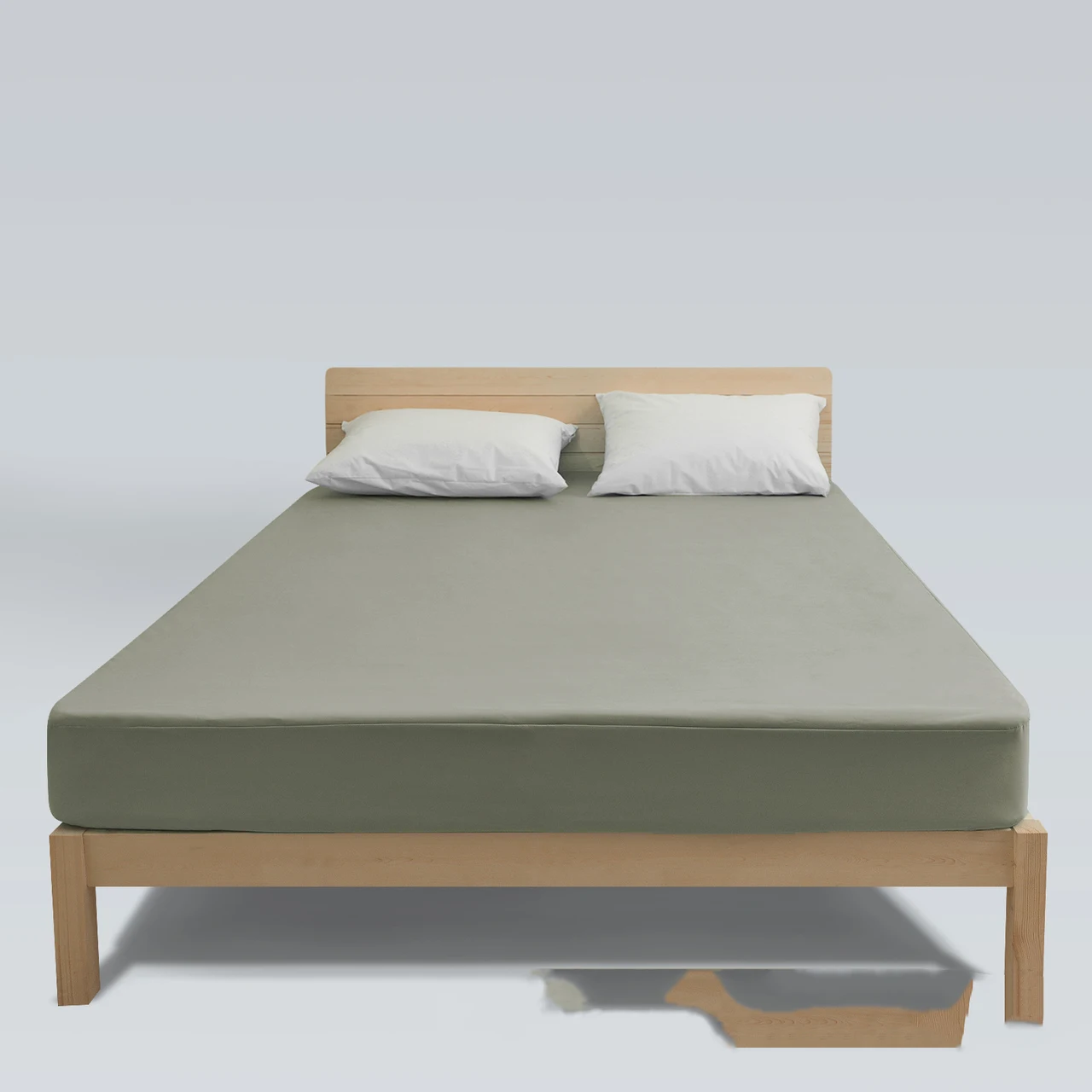 Solid Color Anti-mite Bed Cover Urine Pad - Light Grey