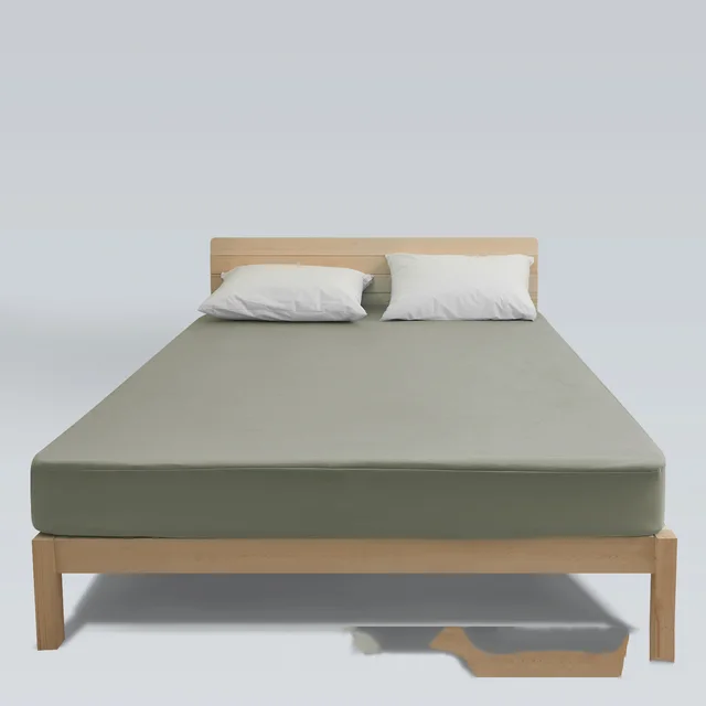 Solid Color Anti mite Bed Cover Urine Pad Light Grey - Shop at LoveMi