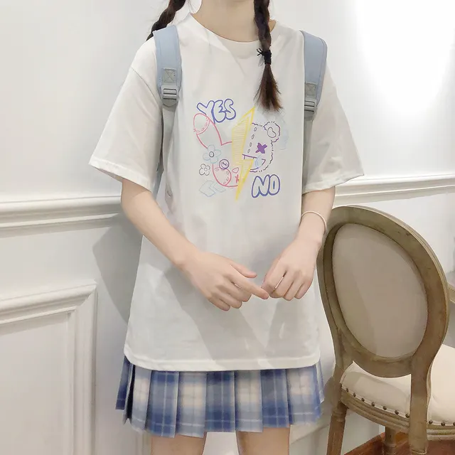 Ladies Japanese Loose Cotton Short Sleeves White - Shop at LoveMi