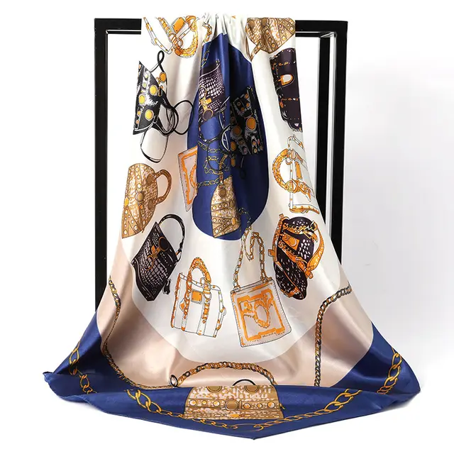 Women's Silk Scarf Leopard Print All Match Decoration Blue - Shop at LoveMi