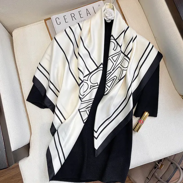 Women's Silk Scarf Leopard Print All Match Decoration White - Shop at LoveMi