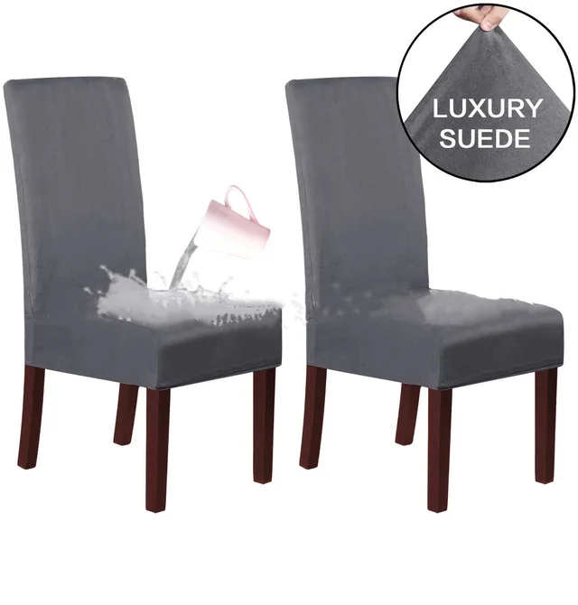 Stretch Knit Suede Chair Package Cover Grey - Shop at LoveMi