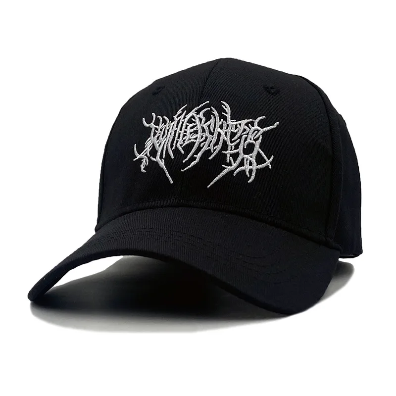 Punk Hip Hop Baseball Embroidered Couple Hat Black - Shop at LoveMi