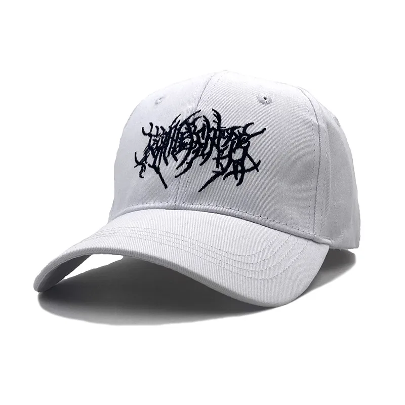 Punk Hip Hop Baseball Embroidered Couple Hat White - Shop at LoveMi