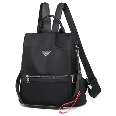 One shoulder Dual use Small Canvas Travel Oxford Backpack Black - Shop at LoveMi