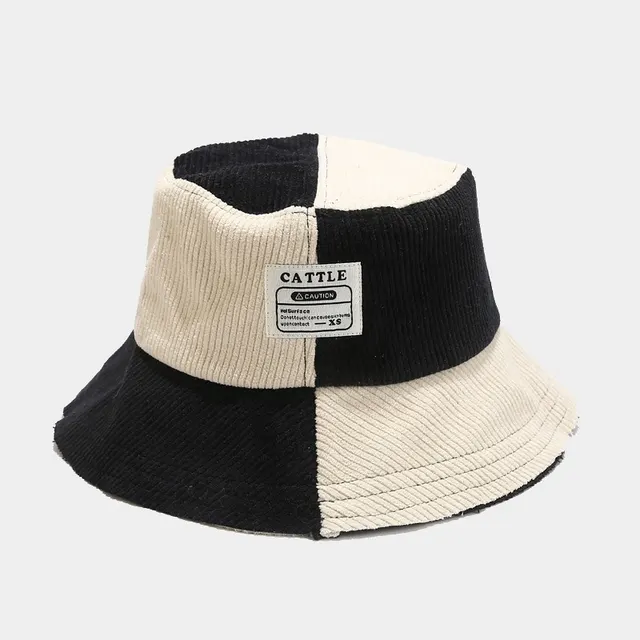 Korean Version Patchwork Color Corduroy Fisherman's Black - Shop at LoveMi