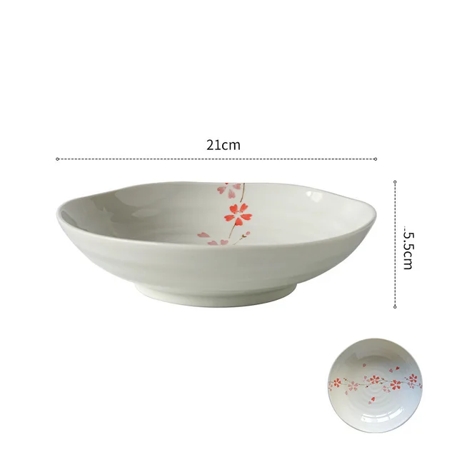 Flower Curtain Ceramic Plate Household Tableware Large Deep Dish - Shop at LoveMi