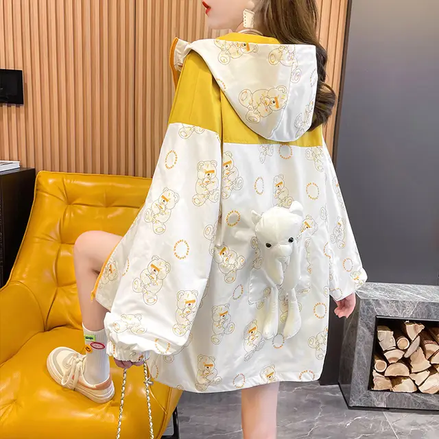 Junior High School Girl's Loose Bear Coat Yellow - Shop at LoveMi