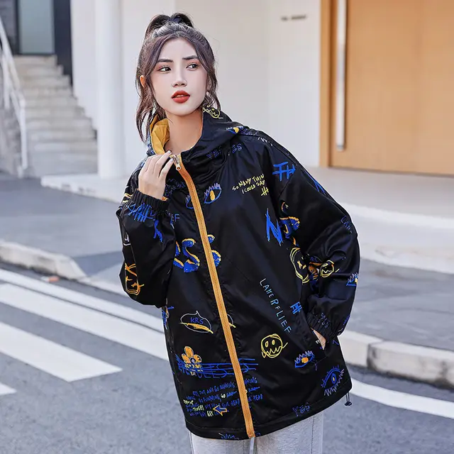 Fashion Hooded Work Jacket Schoolgirls Top Black - Shop at LoveMi