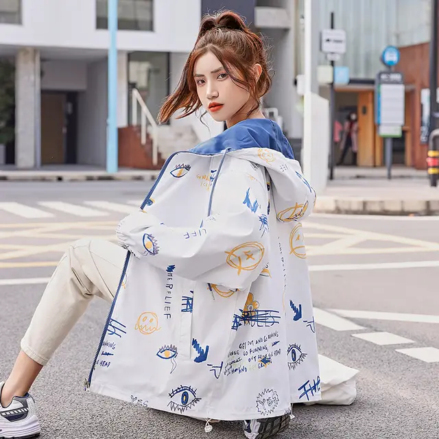 Fashion Hooded Work Jacket Schoolgirls Top White - Shop at LoveMi