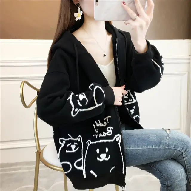 Fashion Personality Casual Jacket Girls Spring And Autumn Clothes Black - Shop at LoveMi