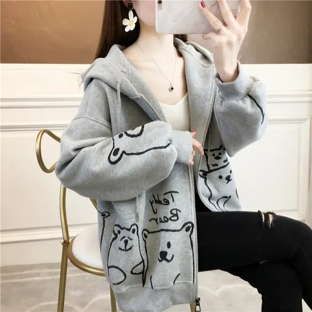 Fashion Personality Casual Jacket Girls Spring And Autumn Clothes Grey - Shop at LoveMi
