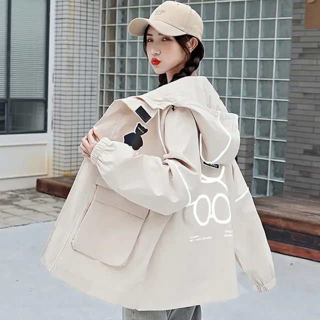 Women's Tooling Trench Coat For Girls Spring And Autumn White - Shop at LoveMi
