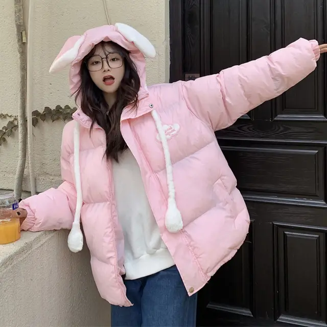 Girls' Winter Thick Down Padded Jacket For Junior High School Pink - Shop at LoveMi