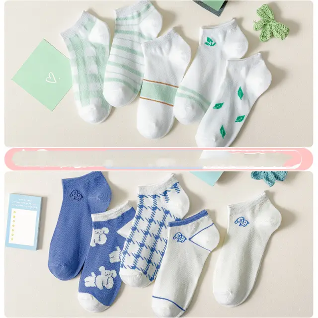 Ladies Cute Cotton Shallow Mouth Invisible Socks M - Shop at LoveMi