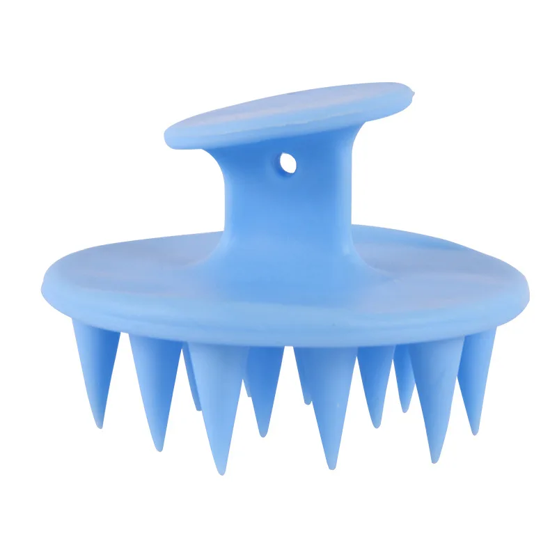 Massage Silicone Shampoo Brush To Clean Hair Comb - Blue - View 1