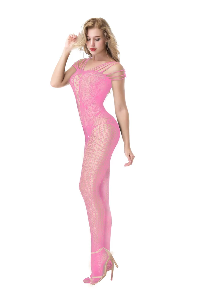 Sexy One piece Stockings Sexy Slim Large Size Temptation Net Clothes Pink - Shop at LoveMi