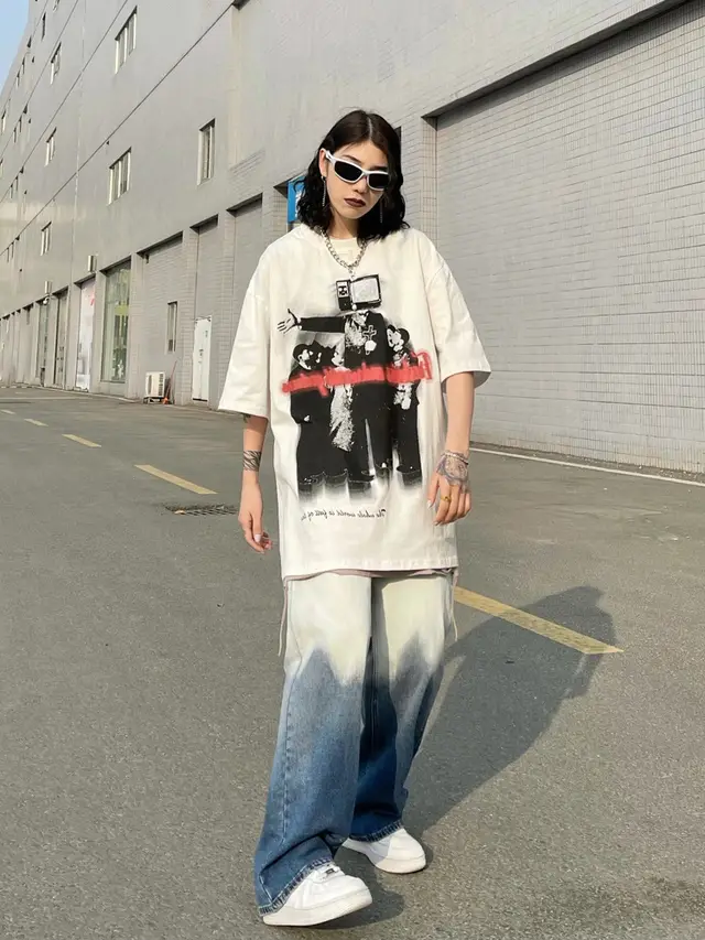 Women's Loose High Street Retro Short Sleeve Shirt White - Shop at LoveMi